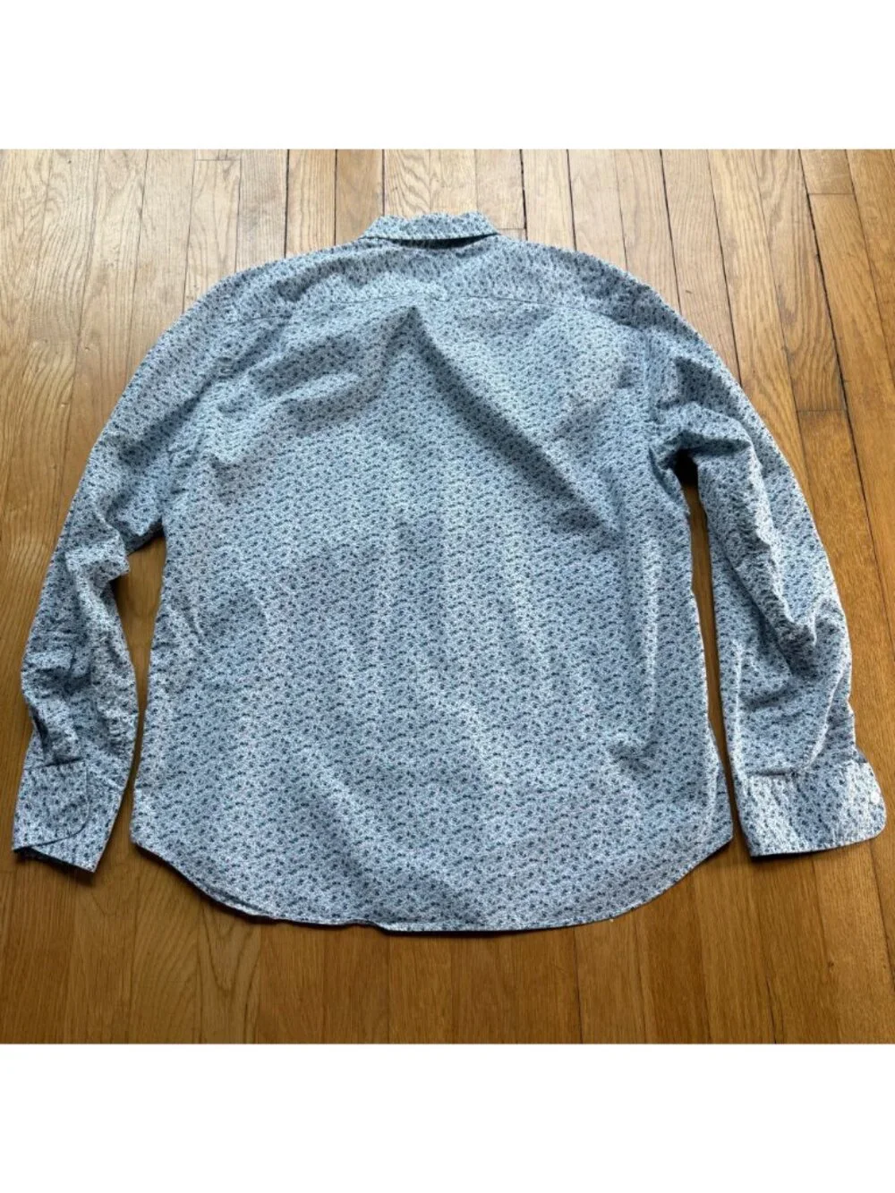J. Crew Size L Floral Long Sleeve Button Down Classic Shirt Blue Preppy